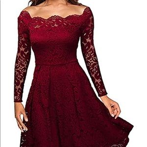 Red lace dress